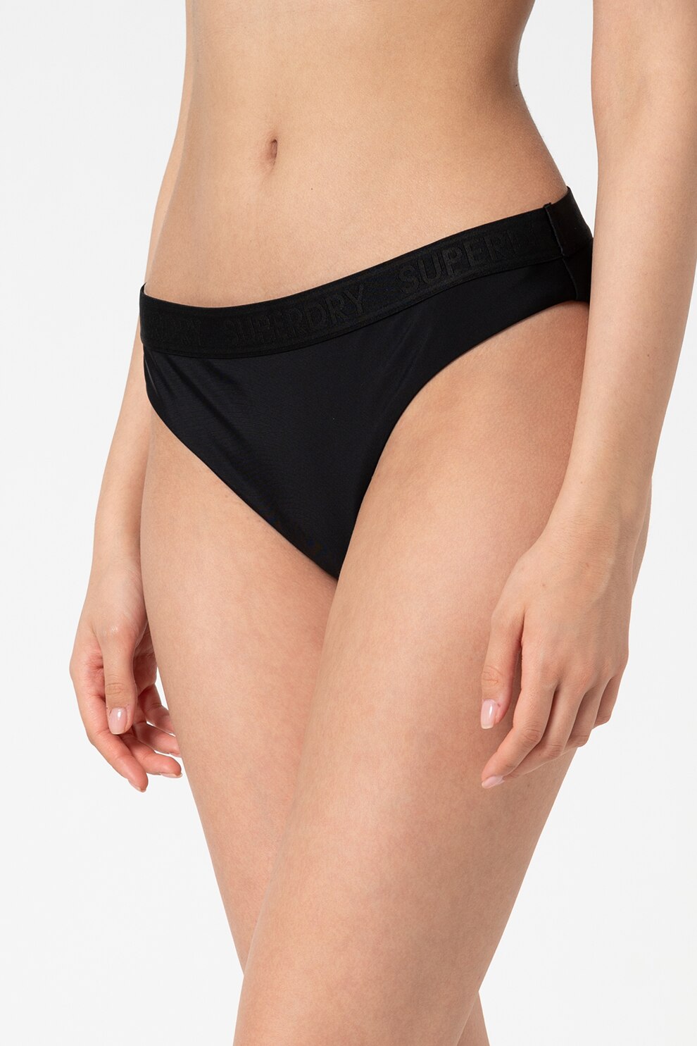 SUPERDRY, Slip cu banda cu logo in talie, Negru, S