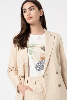 Tom Tailor, Sacou de bumbac girlfriend fit, Bej deschis Tom Tailor, Sacou de bumbac girlfriend fit, Bej deschis