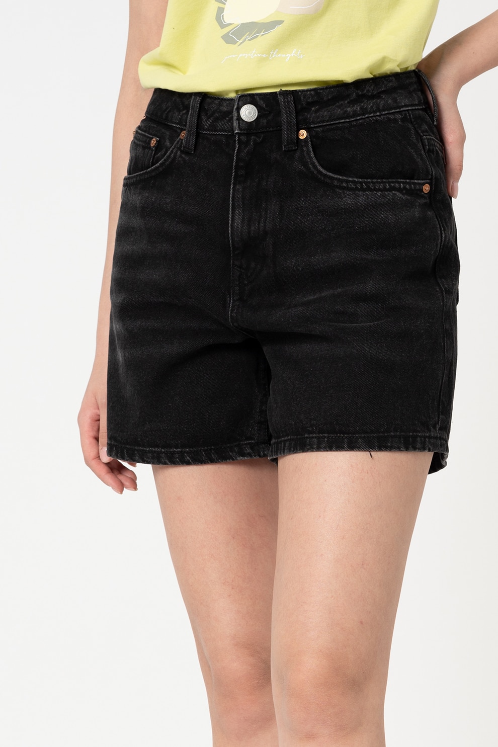 Tom Tailor, Pantaloni scurti de denim mom-fit, Negru