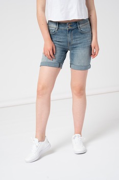 Tom Tailor, Pantaloni scurti de denim cu talie joasa, Albastru deschis Tom Tailor, Pantaloni scurti de denim cu talie joasa, Albastru deschis