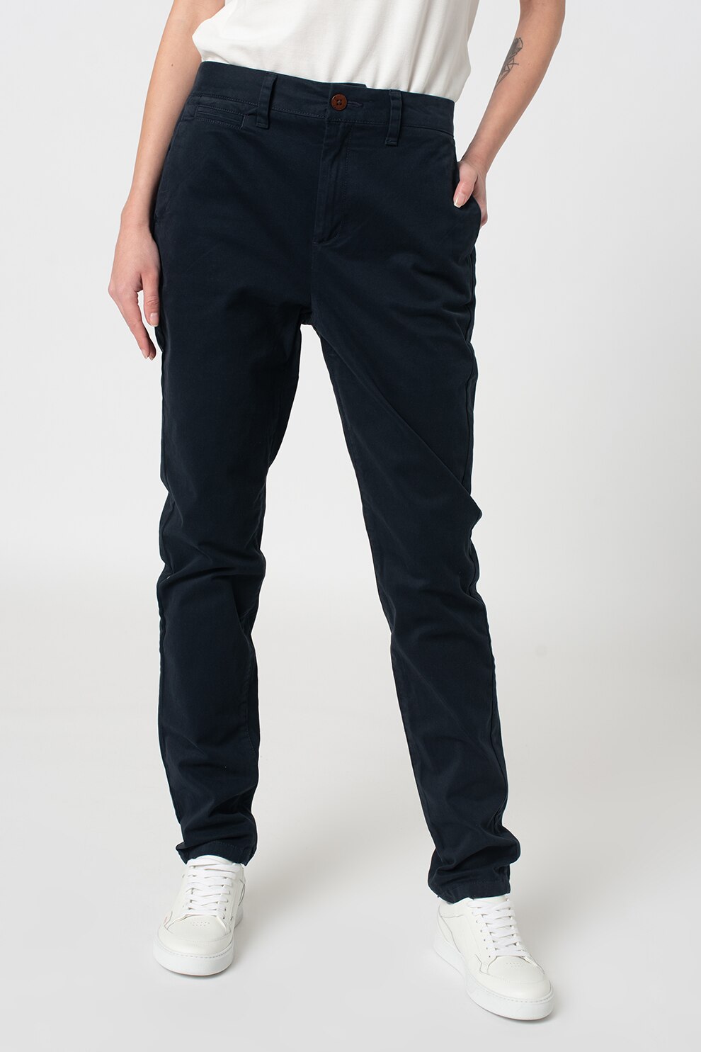 SUPERDRY, Pantaloni chino slim fit, Bleumarin