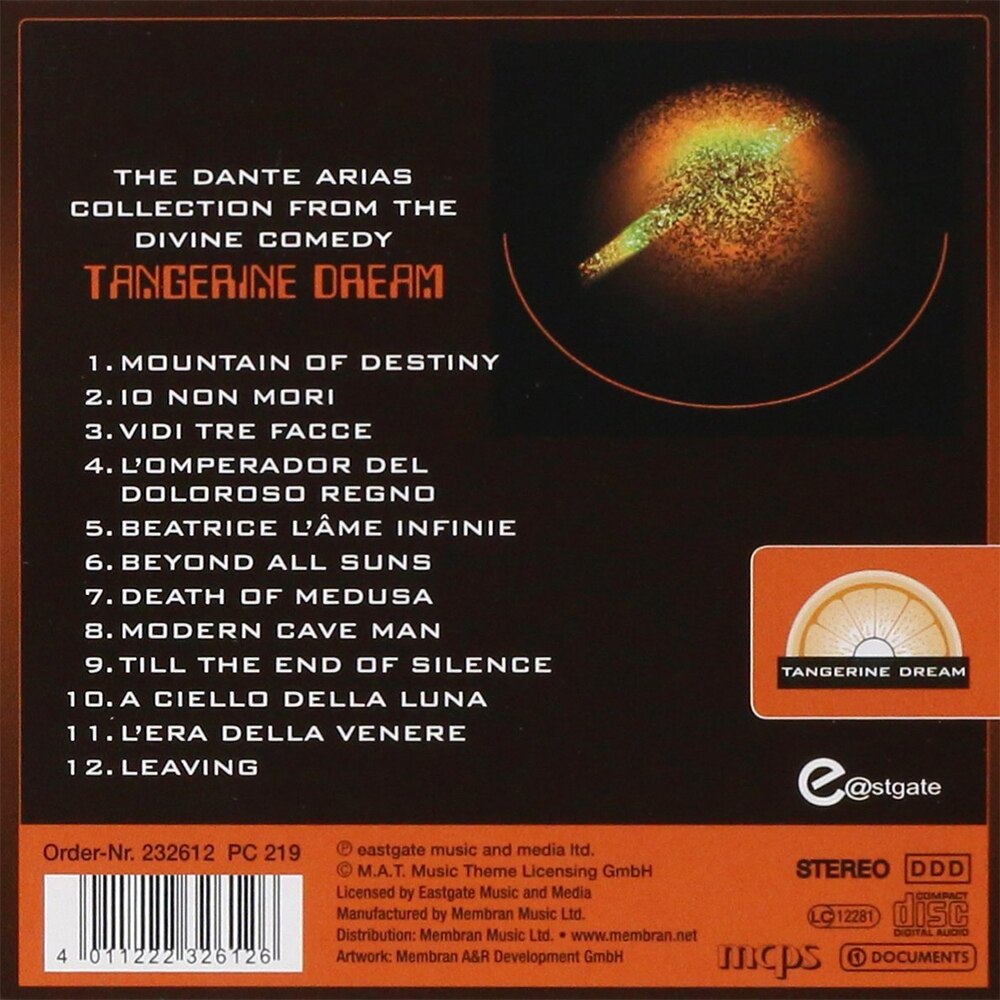 Tangerine Dream Dante Arias Collection CD Digipack eMAG.ro
