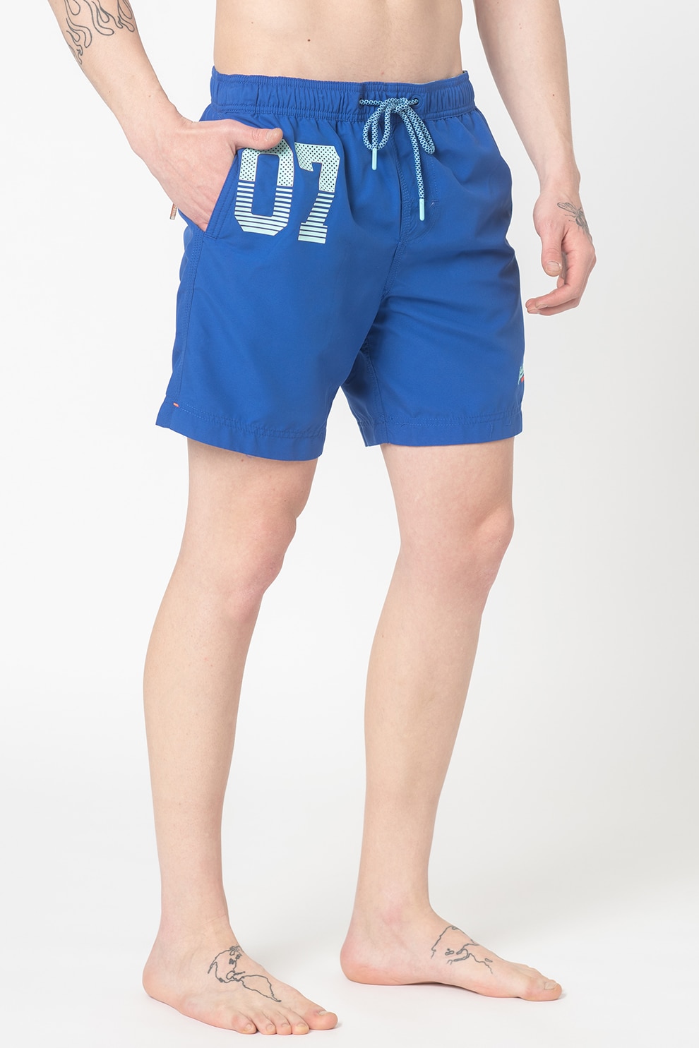 SUPERDRY, Pantaloni scurti de baie Waterpolo, Albastru royal, XL