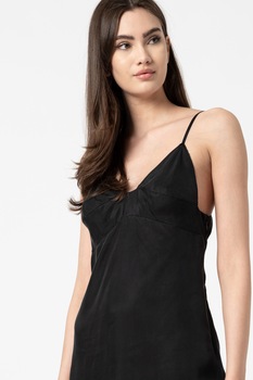 SUPERDRY, Rochie mini cu decolteu in V, Negru SUPERDRY, Rochie mini cu decolteu in V, Negru
