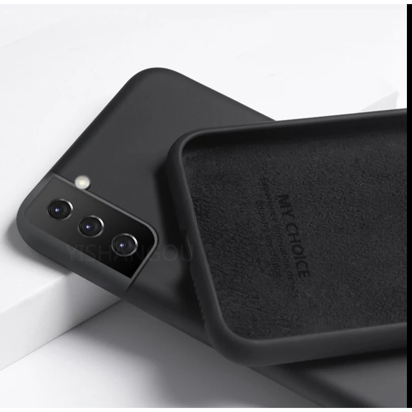 Husa silicon antisoc cu microfibra in interior compatibila cu Samsung Galaxy S21 Plus ; S21+, Negru