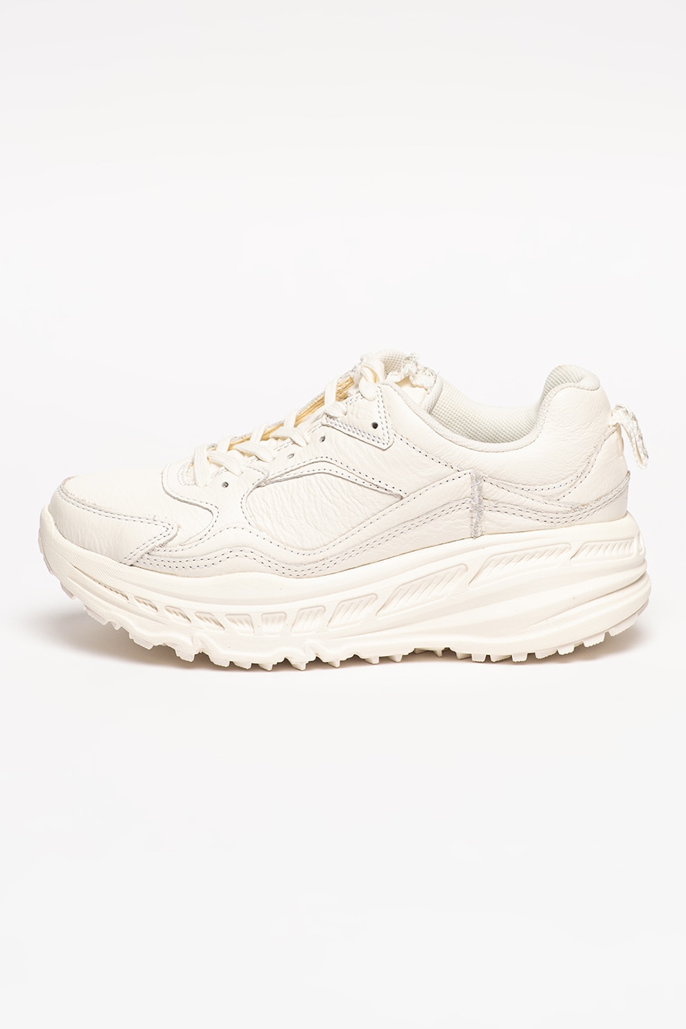UGG, Pantofi sport de piele cu aspect masiv, Alb, 8