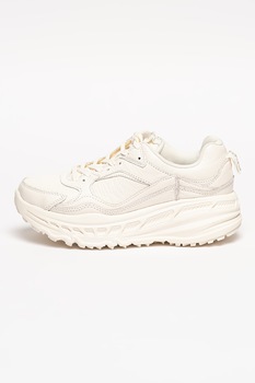 UGG, Pantofi sport de piele cu aspect masiv, Alb, 8 UGG, Pantofi sport de piele cu aspect masiv, Alb, 8