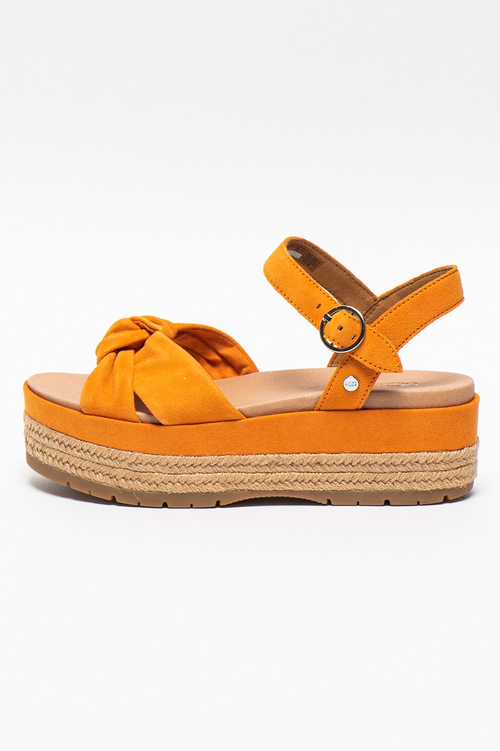 UGG, Sandale wedge tip espadrile de piele intoasa Trisha