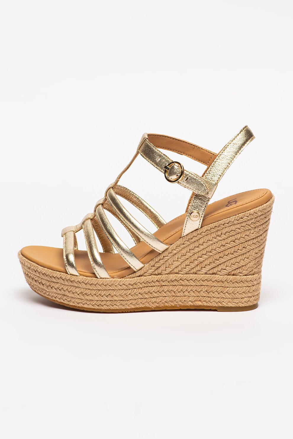 UGG, Sandale wedge tip espadrile de piele Cressida