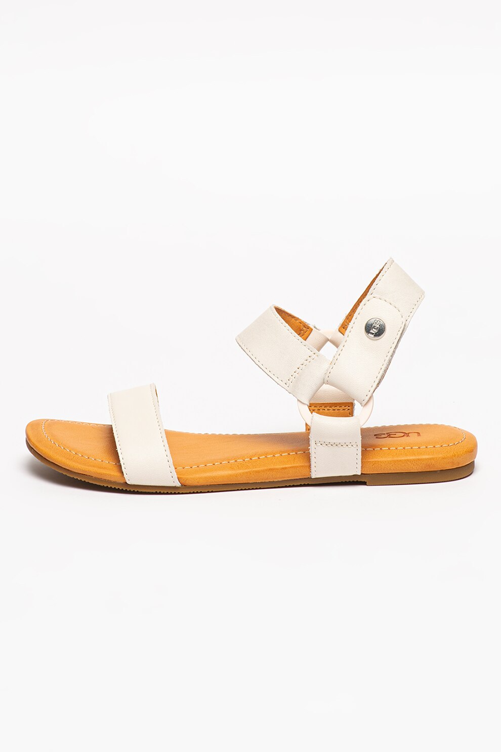 UGG, Sandale de piele Rynell, Alb prafuit, 5