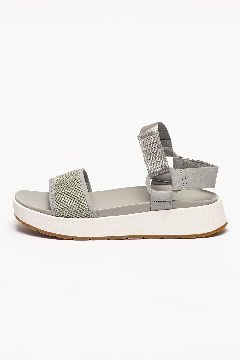 UGG, Sandale wedge de piele si plasa Aissa