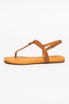 UGG, Sandale de piele cu bareta separatoare Madeena, Maro, 5 UGG, Sandale de piele cu bareta separatoare Madeena, Maro, 5