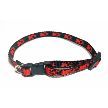 Zgarda reglabila chinga 10 mm x 38 cm labute rosu+negru Zgarda reglabila chinga 10 mm x 38 cm labute rosu+negru