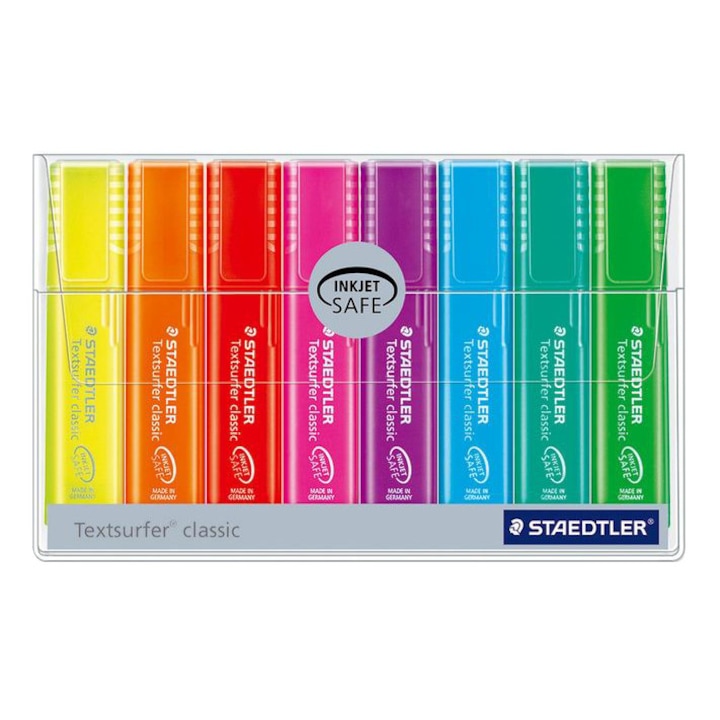 Комплект текстови маркери Staedtler скосен връх 1-5 mm Classic Neon 8 цвята / комплект ST-364-P-WP8