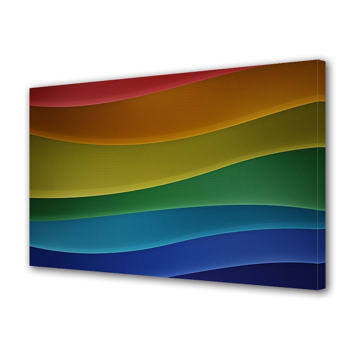 Tablou Canvas Dealuri colorate, 20 x 30 cm