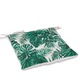 Perna scaun model frunze, sistem de prindere, bumbac, alb/verde, 40x40x5 cm