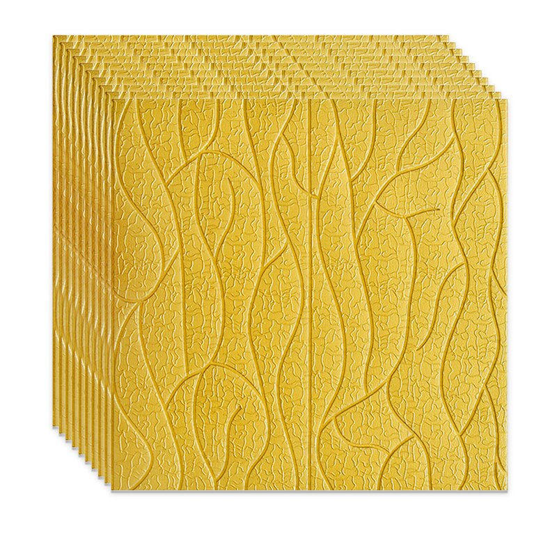 Set 10 x Tapet 3D Autoadeziv , design modern , rezistent la apa , usor de curatat , dimensiuni 70x70cm , model R17 , auriu Selling Depot ®