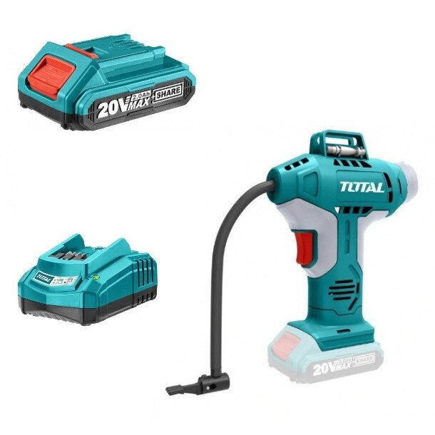 Compresor de Aer, 150PSI, 10Bar, Industrial TOTAL + Acumulator 20V, 2Ah + Incarcator
