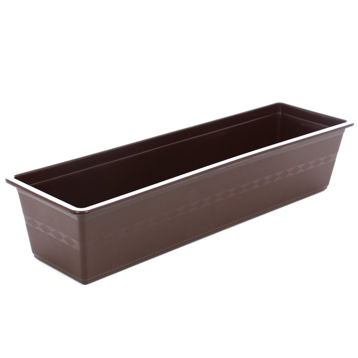 Пластмасов комплект кашпи + опора за закрито/външно, кафяв цвят 40 x 18 x 12,6 cm