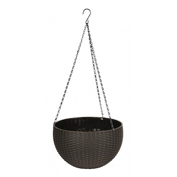 Ghiveci de flori cu agatatoare metalica, 26x16 cm , maro Ghiveci de flori cu agatatoare metalica, 26x16 cm , maro