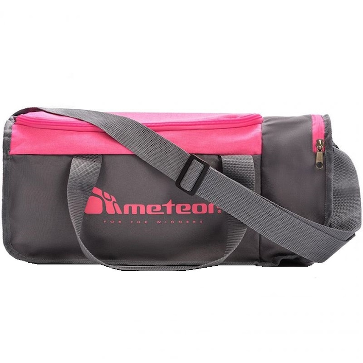 Geanta Sport, Nepr, Materiale De Calitate, Curea De Umar Reglabila, Manere, Organizare Inteligenta, Buzunar Lateral Organizare, 43 cm x 25 cm x 19 cm, Roz-Gri, 1 Bucata