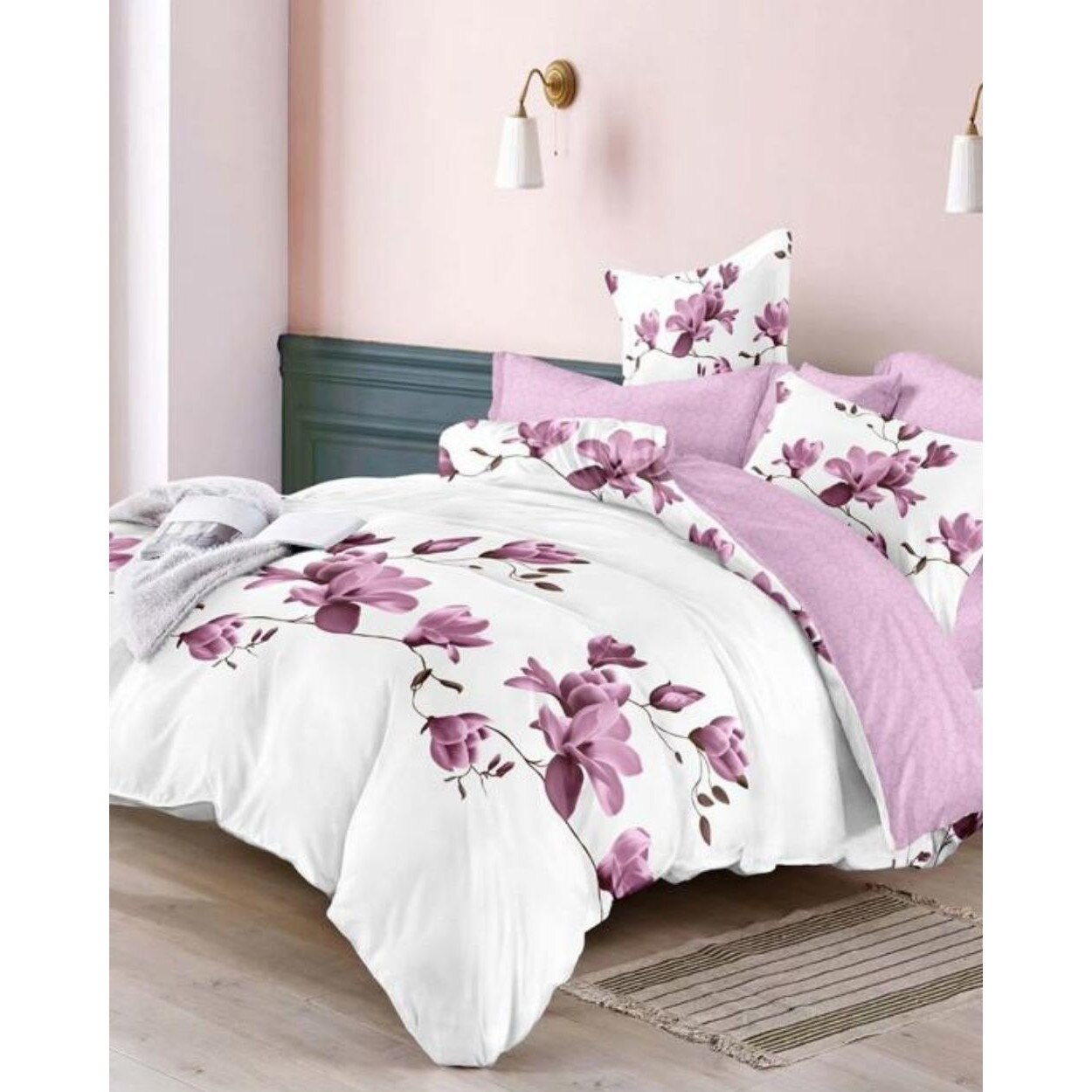 Set Lenjerie Finet, Cearceaf de Pat cu Elastic, 6 Piese, Pat 2 Persoane, Freedom