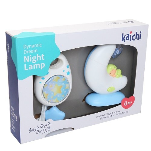Lampa de veghe pentru copii, cu muzica, sunete si lumina, cu ceas, Multicolor, Kaichi