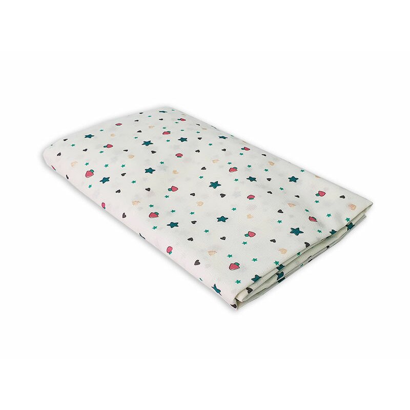 Cearceaf “Lumea stelutelor” patut bebelus 70x110 cm, cu elastic, din bumbac