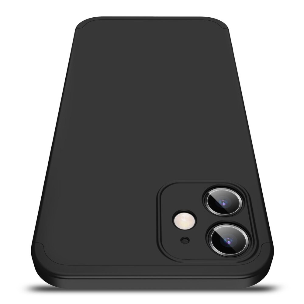 Кейс за iPhone 12 mini - 360 градусова защита, 3 в 1, Пластмасов, Черен -  eMAG.bg