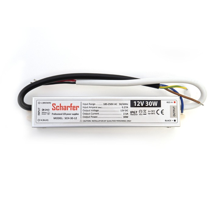 Scharfer - LED Trafo 30 W / 12 V - IP67