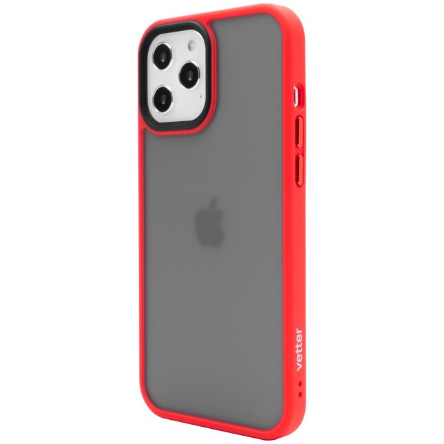 Husa de protectie Vetter pentru iPhone 12 Pro Max, Clip-On Hybrid, Shockproof Soft Edge and Rigid Matte Back Cover, Red