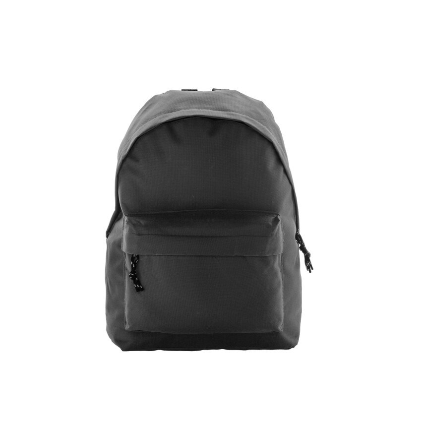 Rucsac sport casual negru, doua compartimente cu fermoar, bretele ajustabile, Poliester 600D