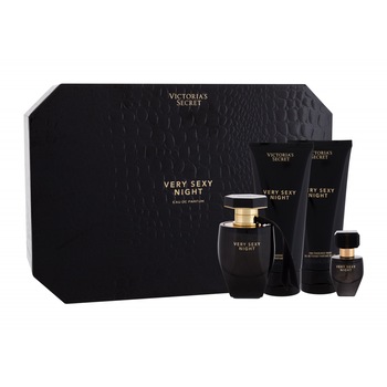Set cadou pentru femei, Victoria's Secret Very Sexy Night, Apa de parfum 50ml, Apa de parfum 15 ml, Crema de corp 100ml, Gel de dus 100ml Set cadou pentru femei, Victoria's Secret Very Sexy Night, Apa de parfum 50ml, Apa de parfum 15 ml, Crema de corp 100ml, Gel de dus 100ml