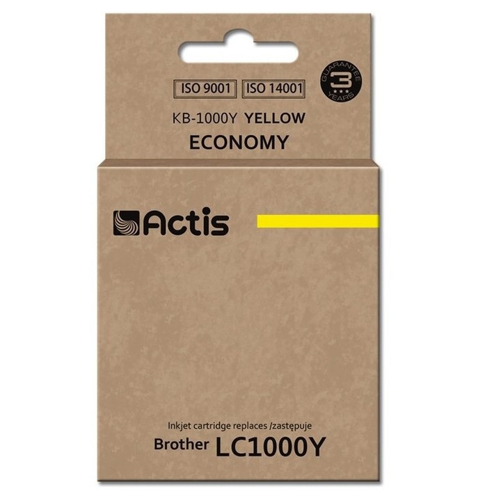 Actis KB-1000Y Brother 36 ml sárga kompatibilis tintapatron