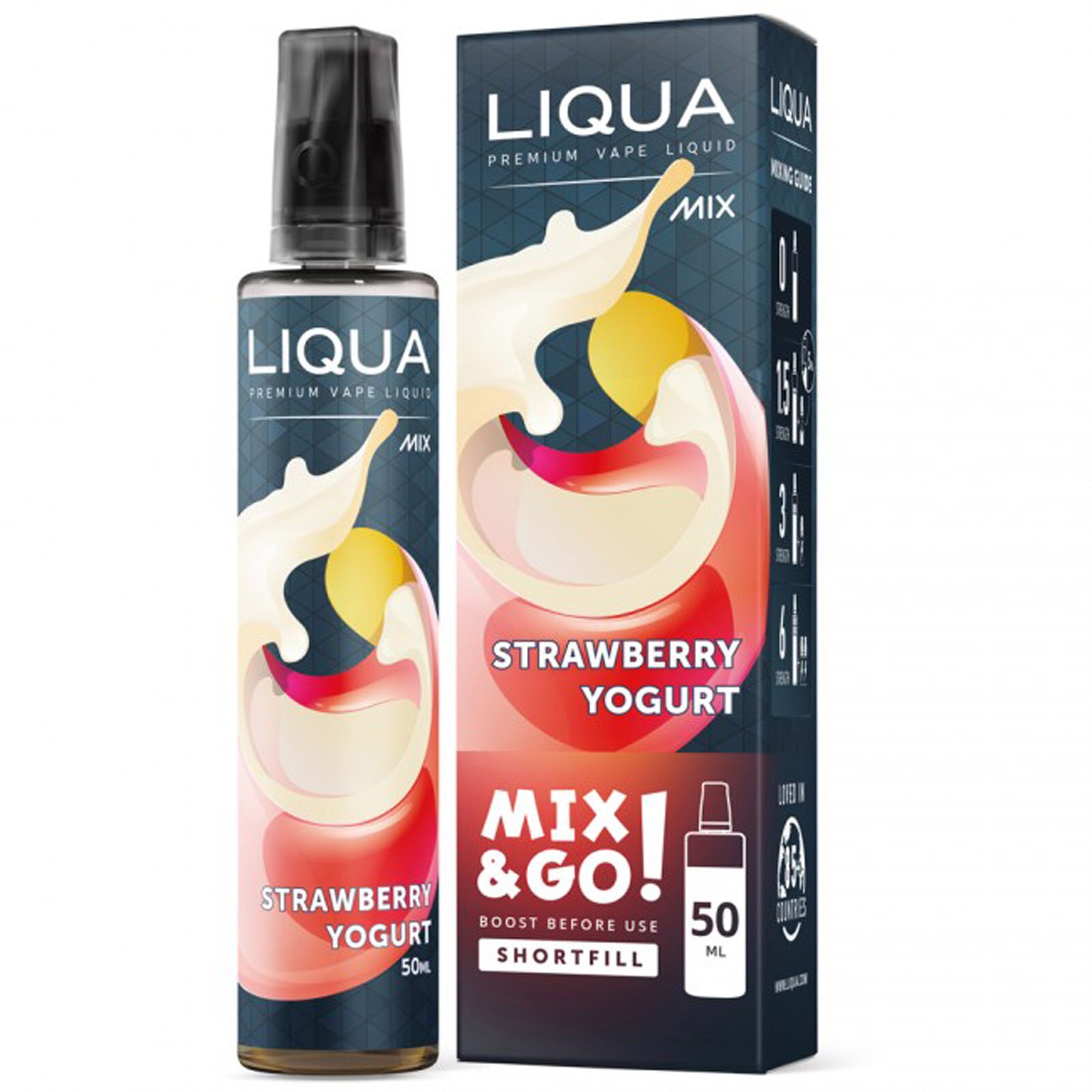 Lichid pentru Tigara Electronica Liqua Shortfill - Strawberry Yogurt, 50ml , 0mg/ml