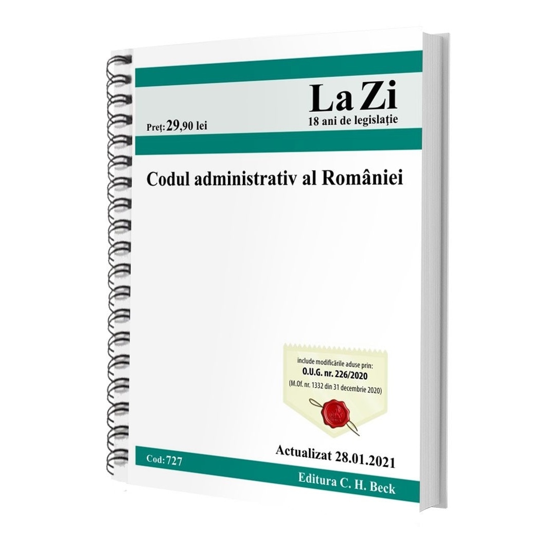 Codul Administrativ Al Romaniei Cod 727 Actualizat La 28 01 2021 Emag Ro