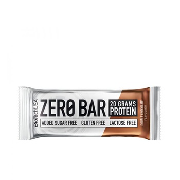 Baton Proteic, Biotech Usa, Zero Bar cu aroma de Double Chocolate, 50 grame Baton Proteic, Biotech Usa, Zero Bar cu aroma de Double Chocolate, 50 grame