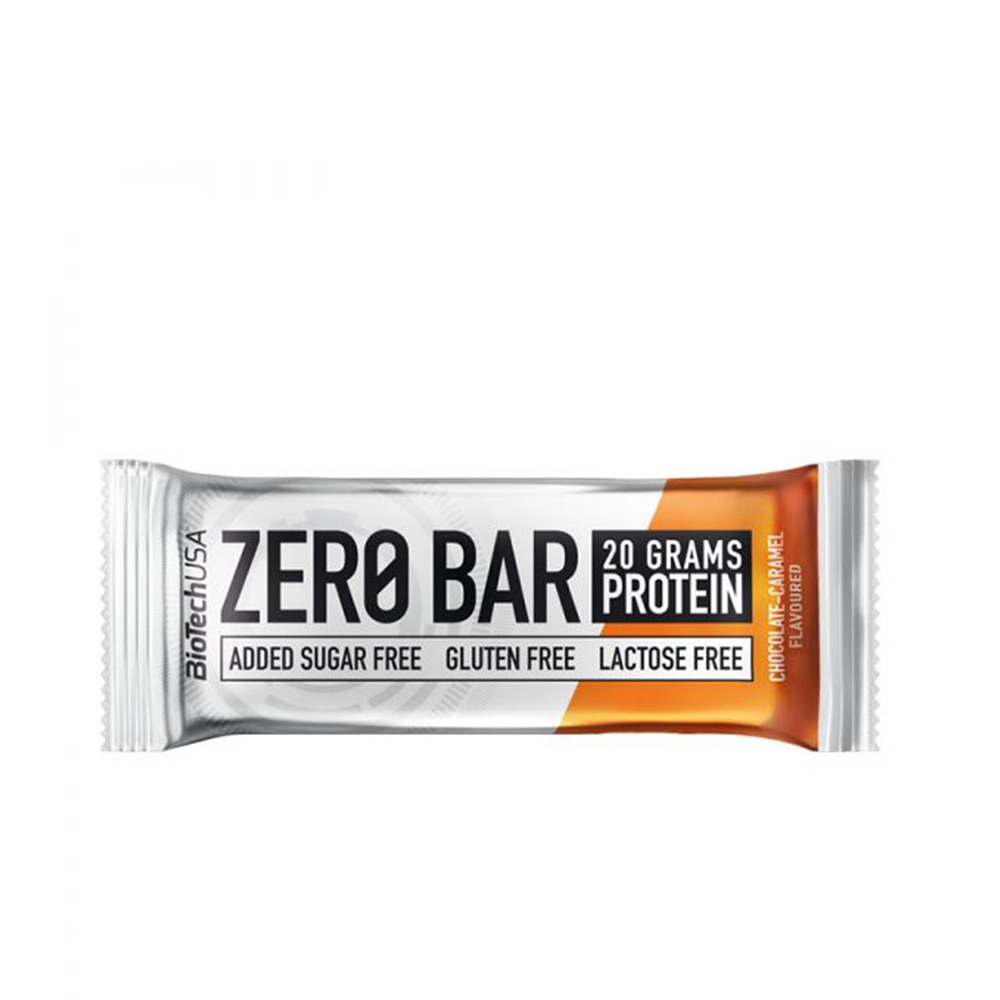 Baton Proteic, Biotech Usa, Zero Bar cu aroma de Ciocolata Cu Caramel, 50 grame