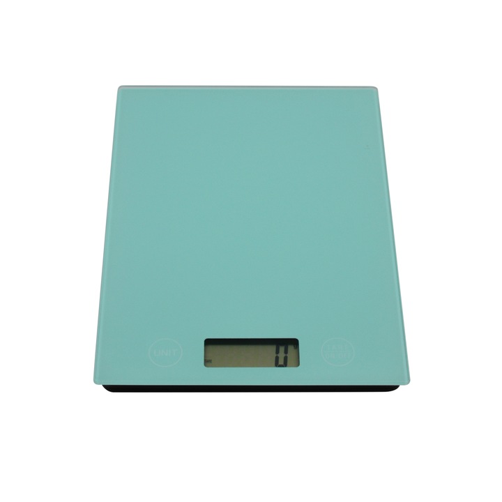 Konyhai mérleg, max 5kg, LCD kijelző, automata leállítás, osztás 1 gr., Cián