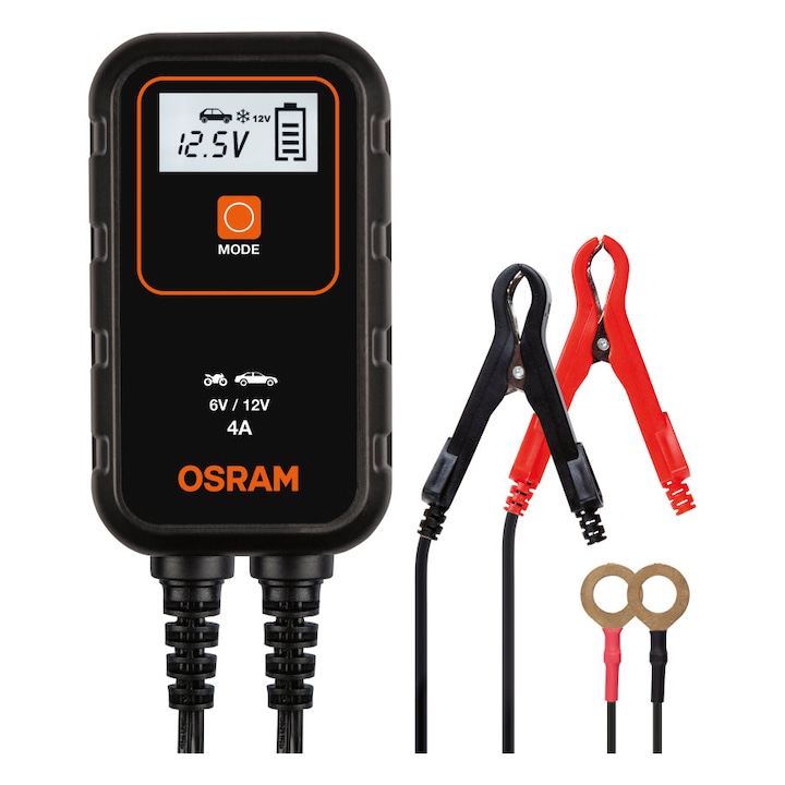 Osram BATTERYcharge 904 Autó egyenirányító, 4A , 6V/12V , kompatibilis rendszer Start/Stop