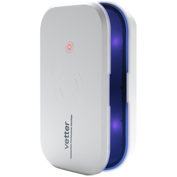 Aparat igienizat UVC cu LED, universal, incarcare wireless pentru dispozitive mobile, alb Aparat igienizat UVC cu LED, universal, incarcare wireless pentru dispozitive mobile, alb