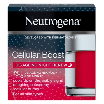 Crema de fata Neutrogena Cellular Boost pentru noapte, anti-imbatranire, 50 ml Crema de fata Neutrogena Cellular Boost pentru noapte, anti-imbatranire, 50 ml