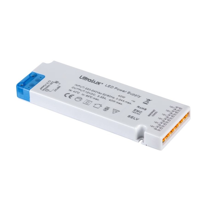 Захранване, тънко, 12v DC, 36w, 3A, 6 защитени изхода, ip20, ZML1236 Ultralux