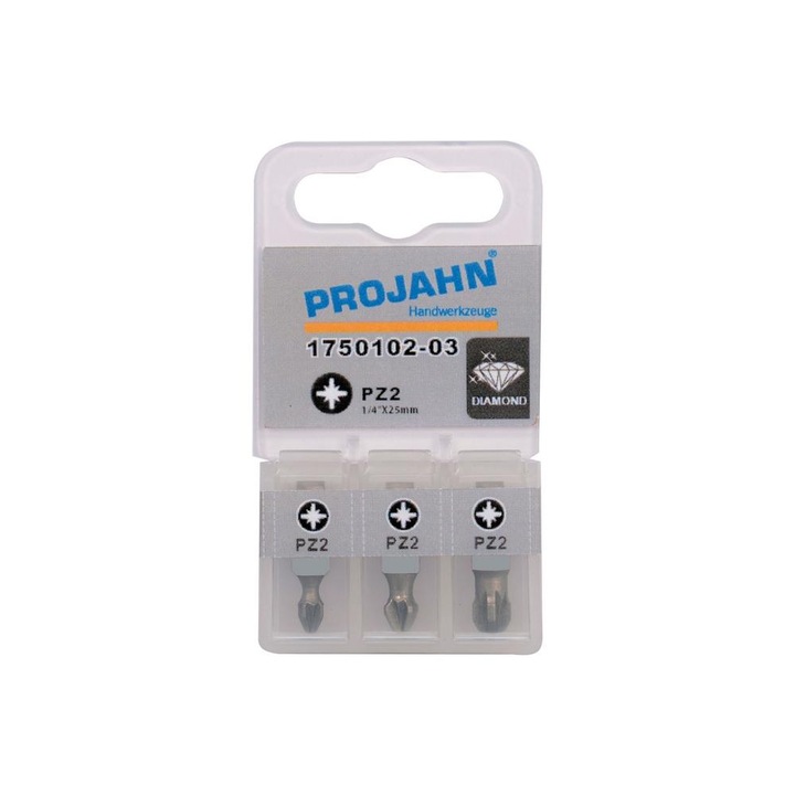 Set de biti diamantati Pozidriv PZ 3 L50 mm PROJAHN 1/4" 3 buc/set