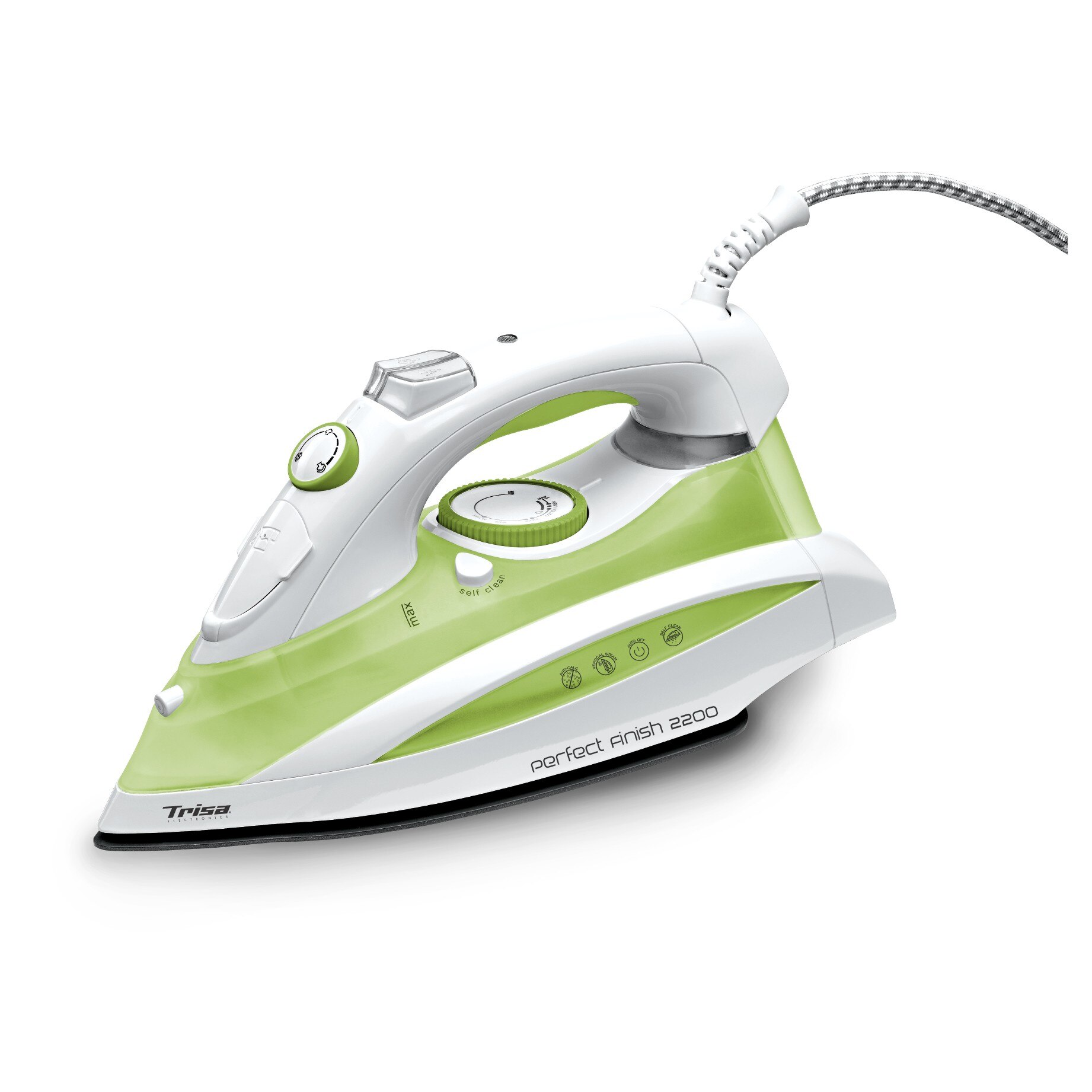 Fier de calcat Trisa Perfect Finish Verde 7941.71, 2200W, 90g/min, Talpa ceramica, Calcare veriticala