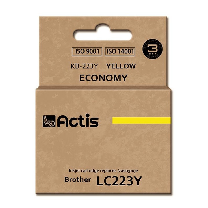 Actis KB-1100Y 19 ml Brother sárga kompatibilis tintapatron