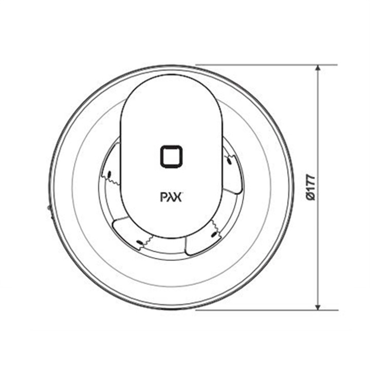 Ventilator Pax Norte, Silentios, cu bluetooth, cu senzor de umiditate, senzor de lumina, 4W, 20dB, 110 m3/h, Negru, 1561-1