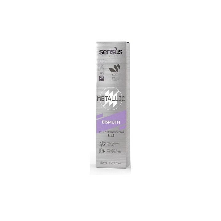 Colorant demipermanent pentru par, Sensus InBlonde Metalic Lead 60ml