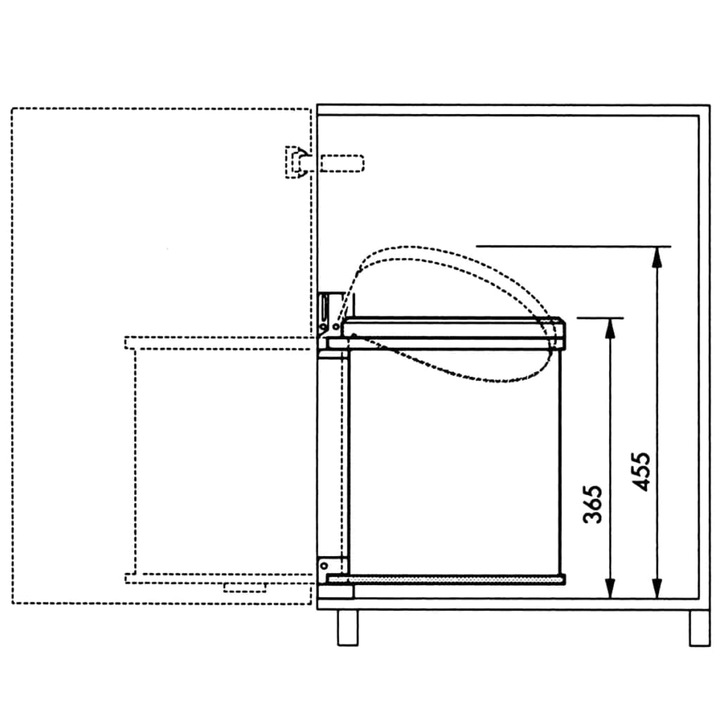 Hailo Cos de gunoi dulap Compact-Box M 15 L otel inoxidabil 3555-101