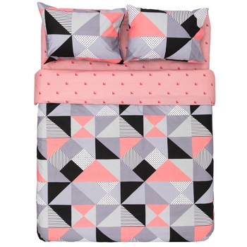 Lenjerie de pat Heinner Home, King size, 2 persoane, 100% bumbac, densitate 144TC, 4 piese, cearceaf pilota 200x220, cearceaf pat 220x224, fete de perna 50x70cm, model Dove Lenjerie de pat Heinner Home, King size, 2 persoane, 100% bumbac, densitate 144TC, 4 piese, cearceaf pilota 200x220, cearceaf pat 220x224, fete de perna 50x70cm, model Dove